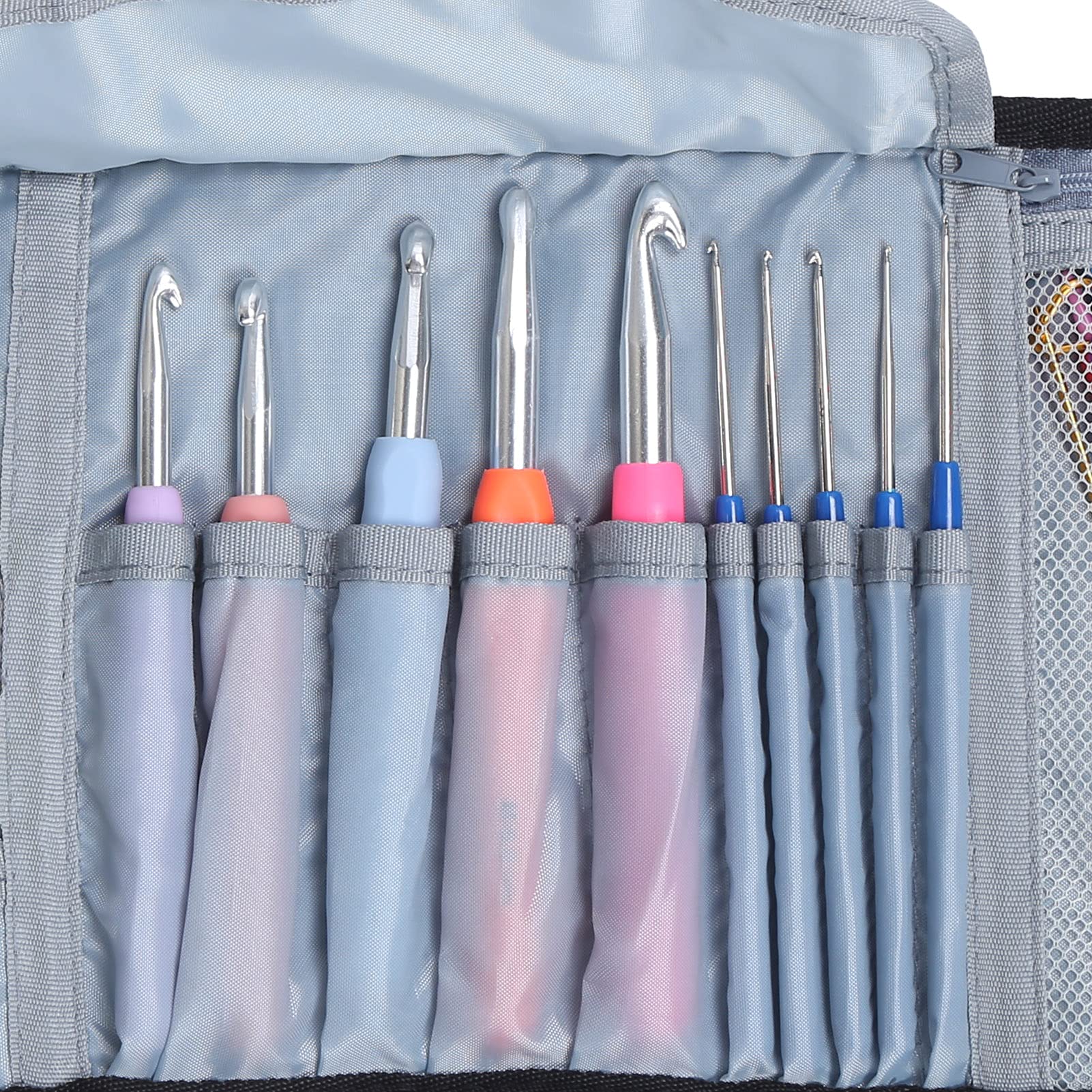 Ganchos de ganchillo, aguja para suéter extendida, utensilios de tejido con mango suave de colores para amantes de la artesanía