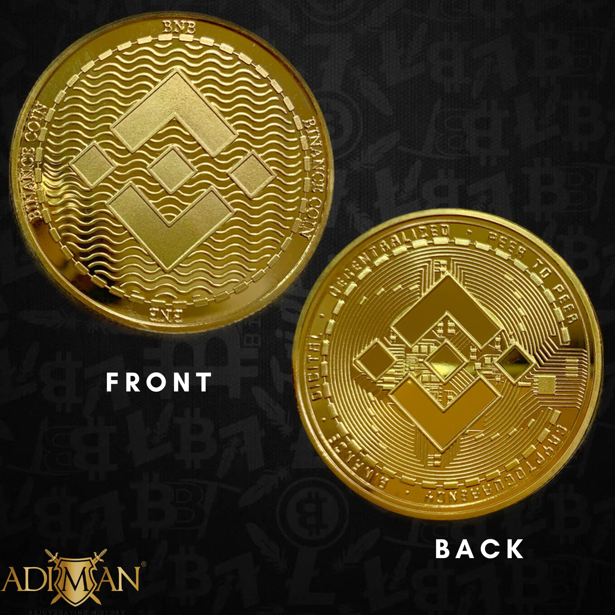 Adiman Crypto Coin 1 Oz High Quality Real Metal with Luxury Red Box and  Plastic Coin Stand Rare Collectible Coin (Binance Gold) : Amazon.in: Toys &  Games