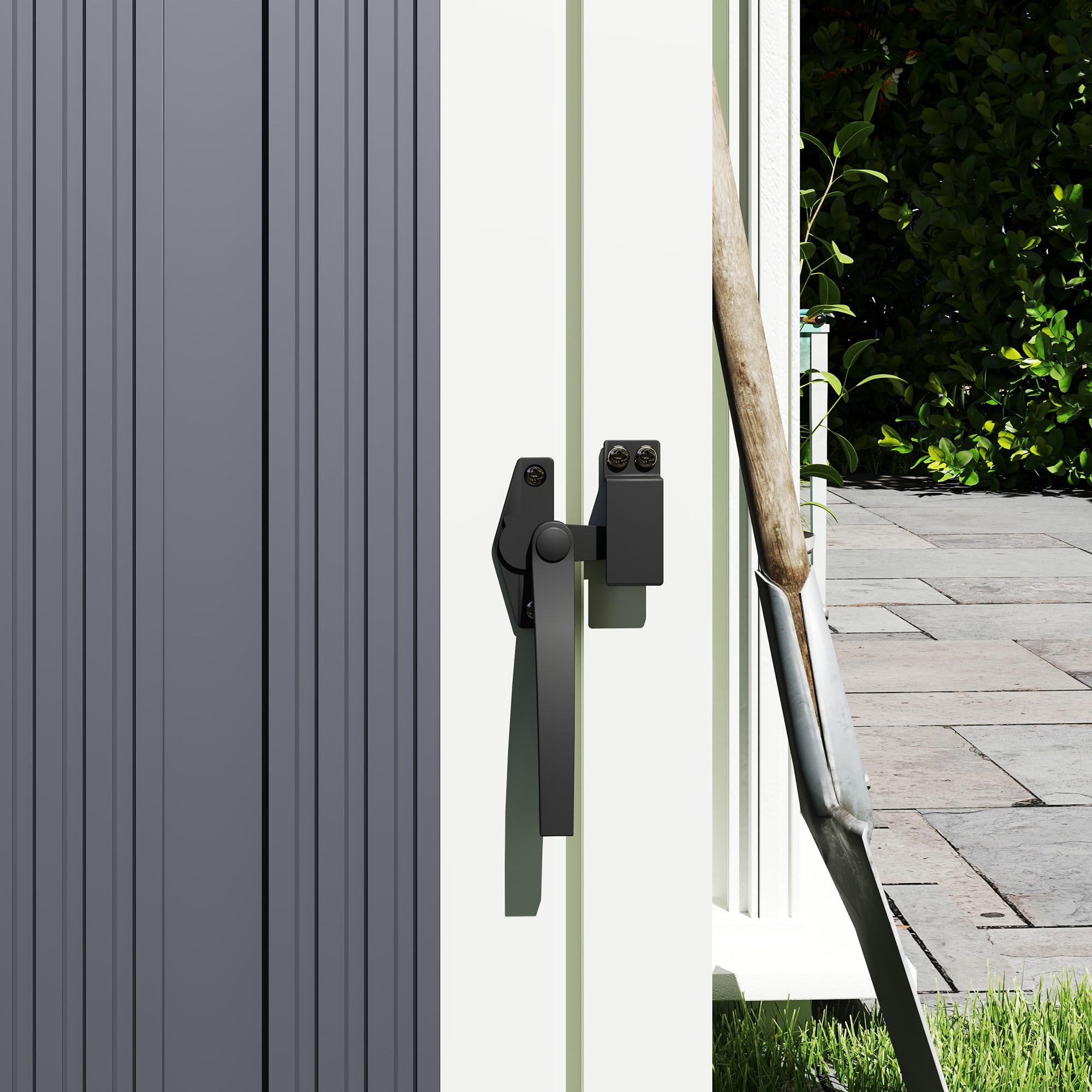 Outsunny Casetta per Spazzatura Esterna a 2 Sezioni in Acciaio Zincato con Coperchio Sollevabile a 180° Capanno da Giardino per Giardino e Patio 146x81x122 cm Grigio Scuro