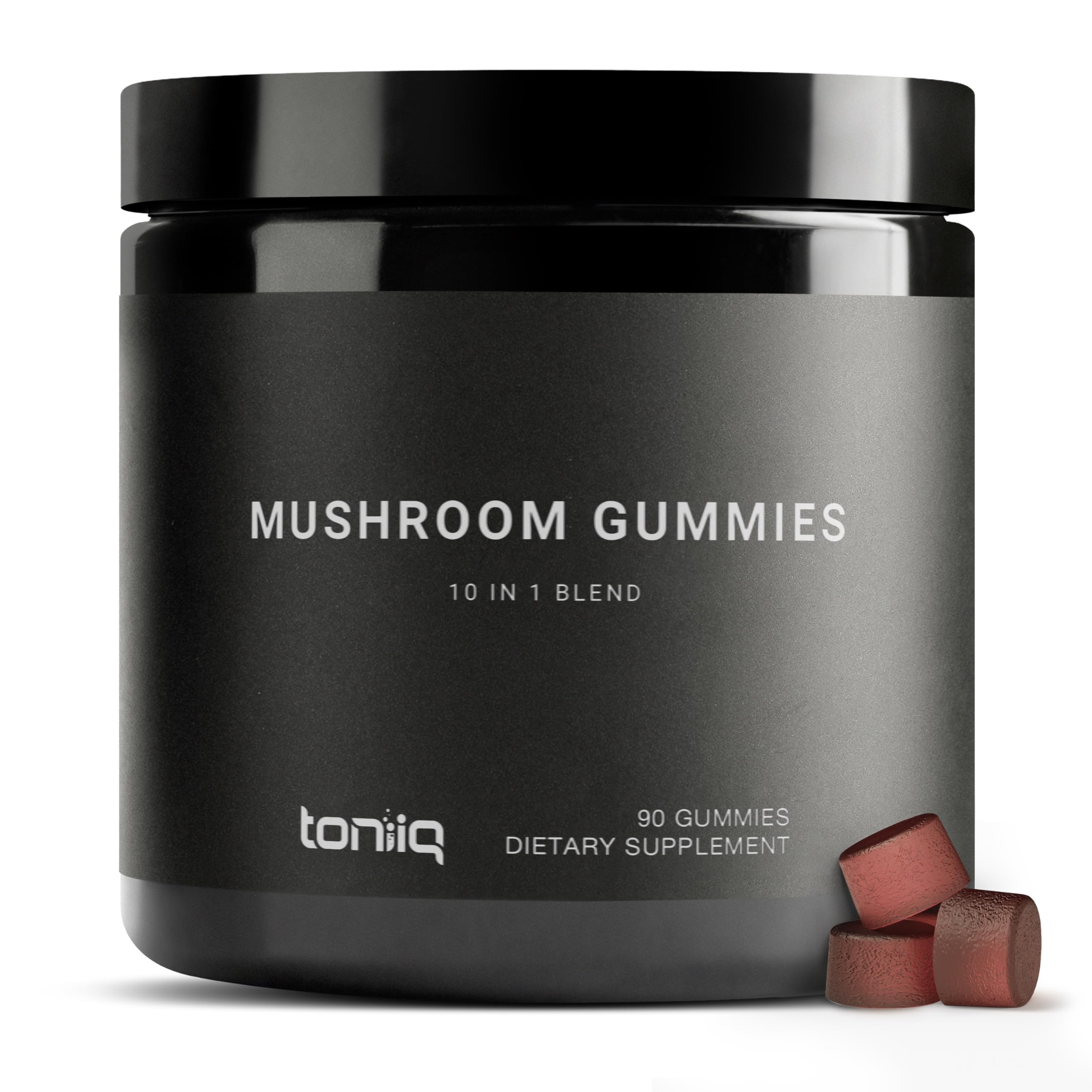 Mushroom Gummies - Ultra High Potency 10:1 Extract with Lion’s Mane, Chaga & Reishi - Powerful 10-Mushroom Blend - Third-Party Lab Tested - 90 Gummies
