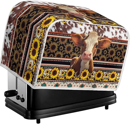 Vista 197 de UNICEU Funda acolchada para tostadora con patrón de café, se adapta a la mayoría de tostadoras estándar de 4 rebanadas patrón de café,Hojas de otoño