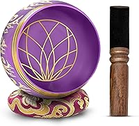 Vista 14 de Juego de cuencos tibetanos cantadores – Grado maestro de bronce con tono puro y arte Thangka – Hecho a mano en Nepal por Himalayan Bazaar