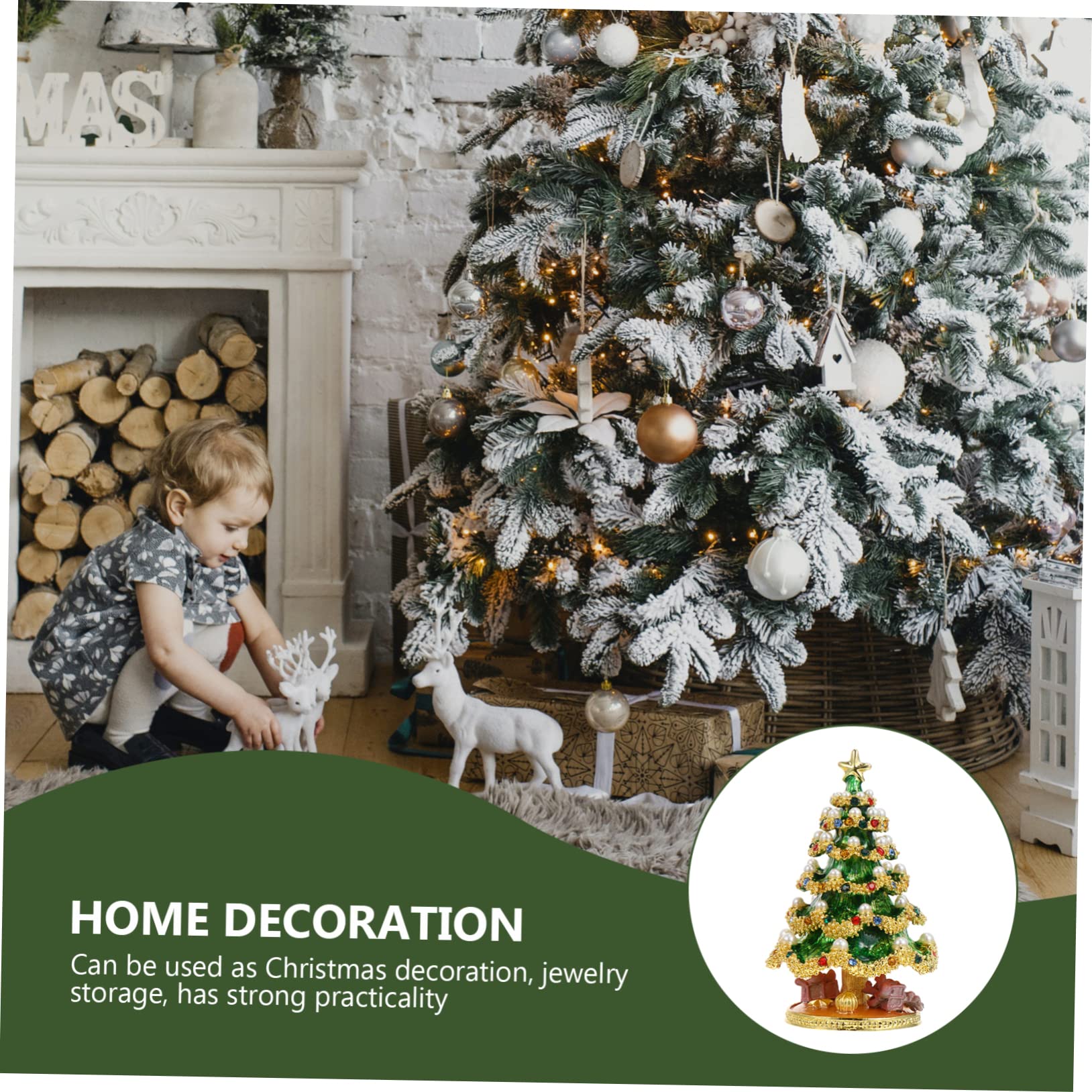Amosfun 5 Bandejas Lisas para Guardar Joyas Decoración Navideña Caja para Guardar Baratijas Artículos Navideños para El Hogar