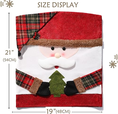 Miniatura 4 de 6 fundas protectoras extraíbles para sillas de Navidad decoración navideña para el hogar comedor cocina fiesta Papá Noel