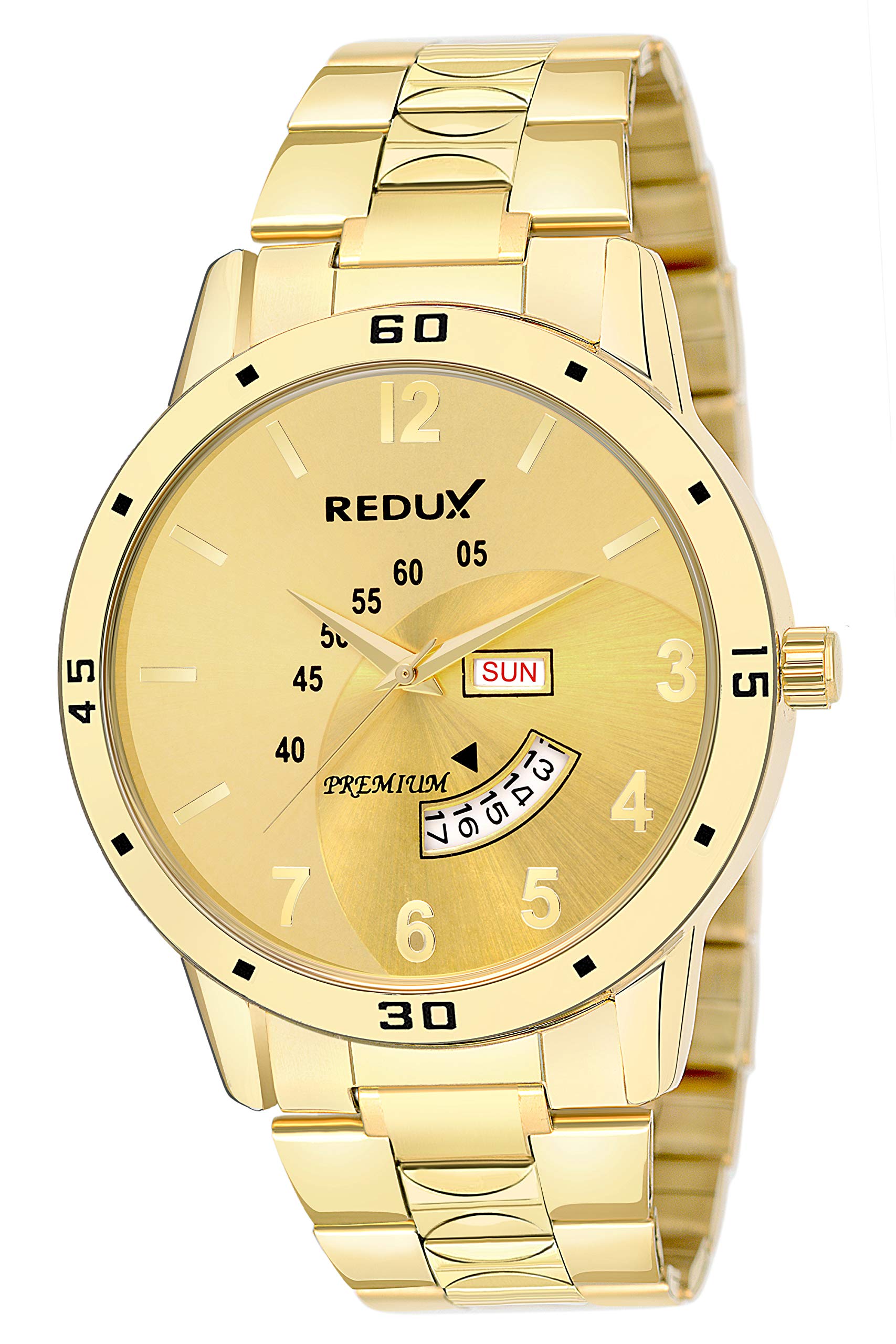 REDUX IPG Analogue Day & Date Functioning Golden Dial Watch for Men - RWS0274S (B07S618C9X) Amazon Price History, Amazon Price Tracker