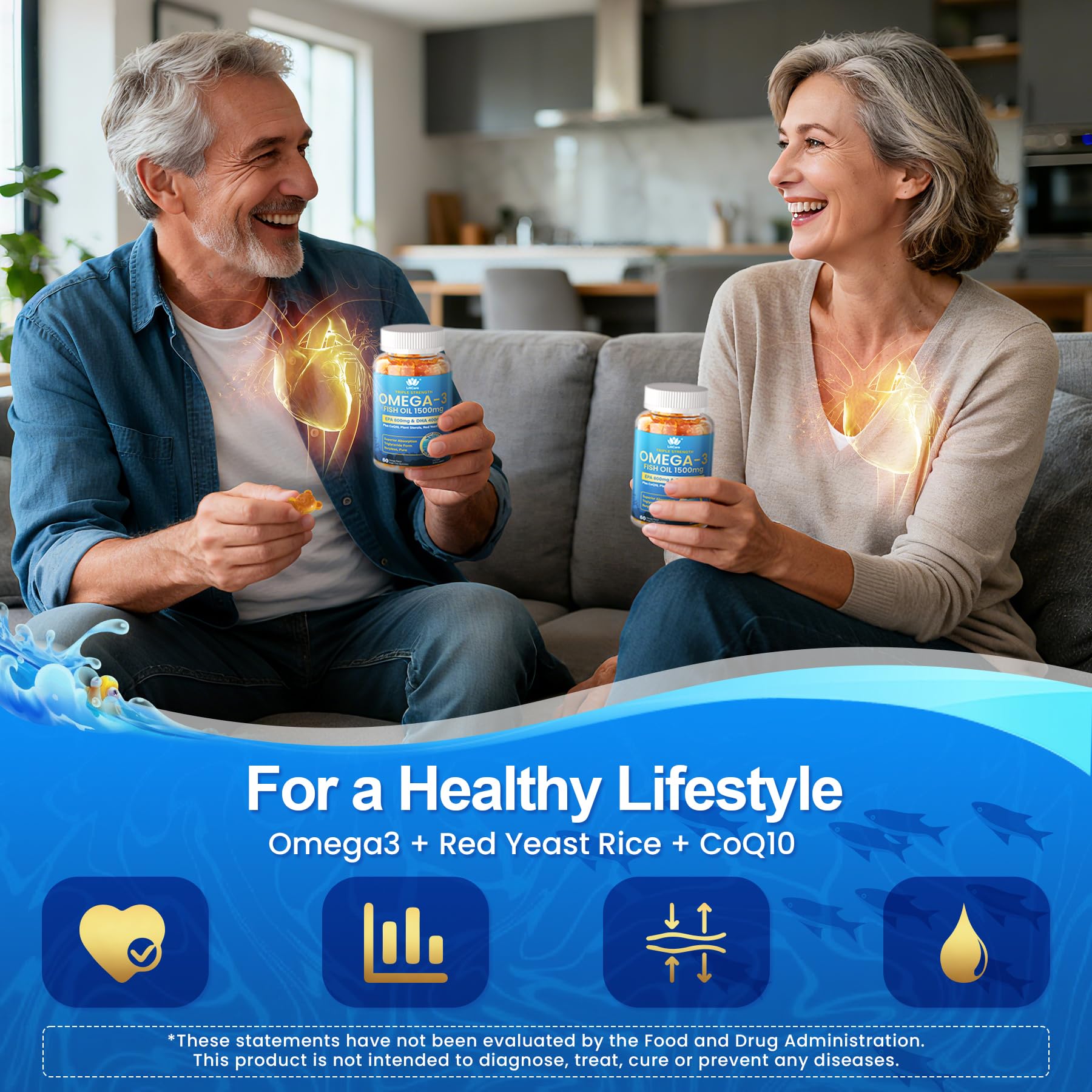 Fish Oil Omega 3 Gummies 1500mg for Adults, Triple Strength Omega-3 EPA DHA — Amazon image 6