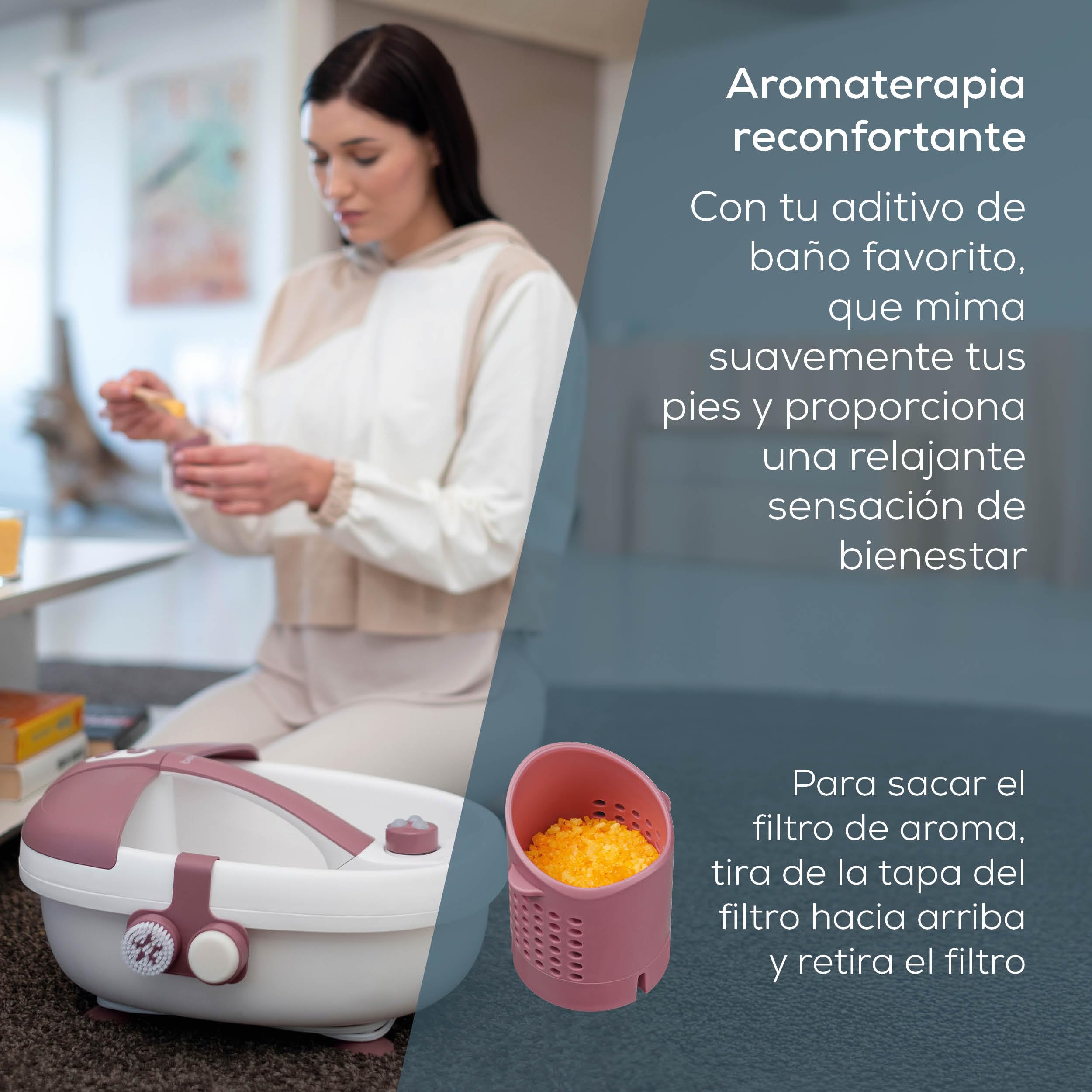 Beurer FB 35 baño de pies con masaje vibratorio y burbujas, 3 accesorios, luz infrarroja, aromaterapia, talla 44