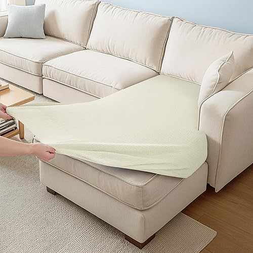 Vista 351 de CHUN YI - Funda elástica de cojín para sofá biplaza, funda de asiento de sofá con tela jacquard de elastano (mediana, color verde azulado) Verde