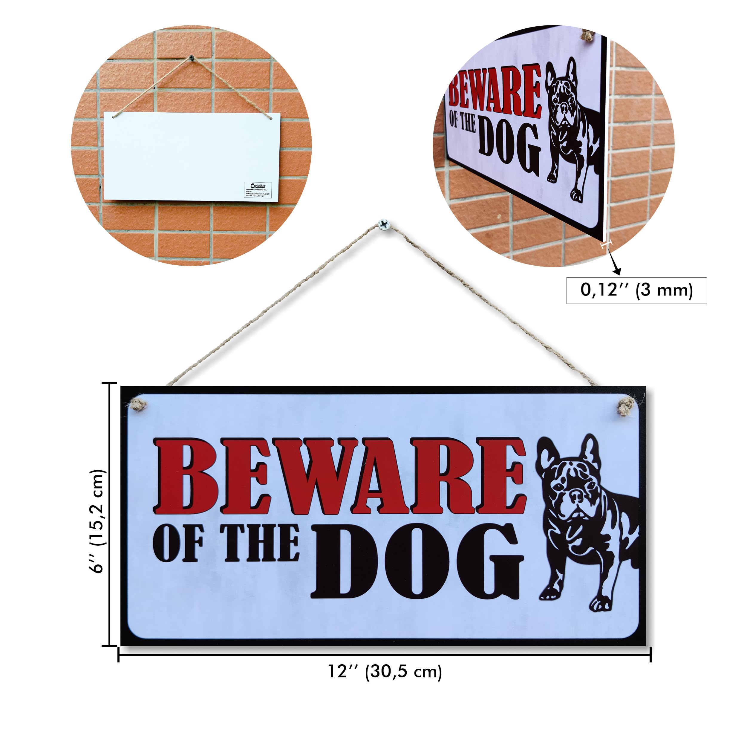 CARISPIBET Beware of the Dog! Signs for dog owners attention plaques for entrance Warning signs outdoors signage 6" x 12" - Image 2