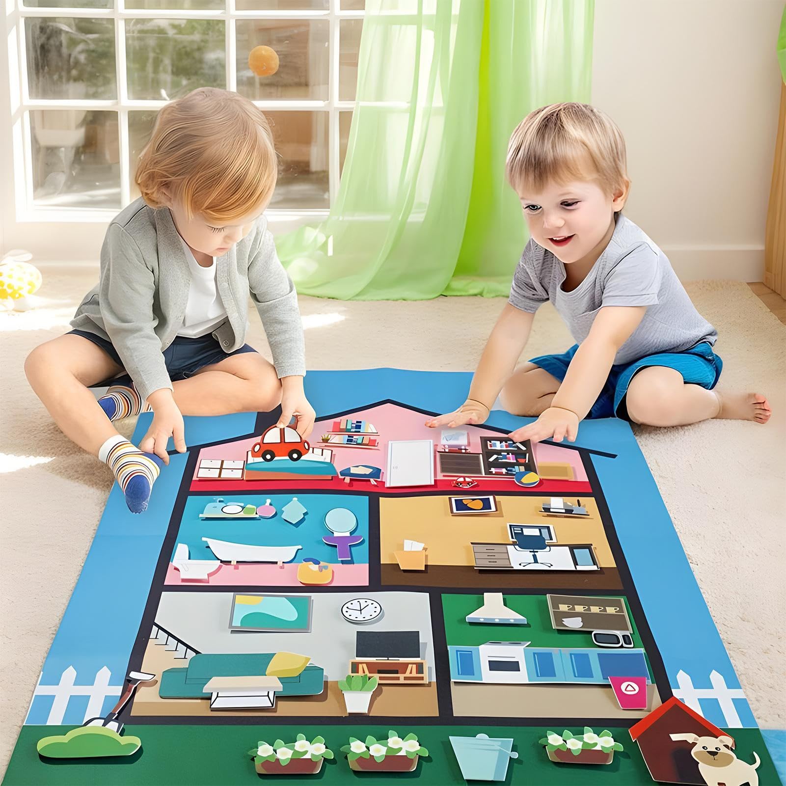 Generico Set Tavole Feltro Storie | Pannello attività Morbido da Parete,Gioco Educativo Sensoriale per Bambini Scuola Casa Viaggi età 3+ Sviluppo Abilità