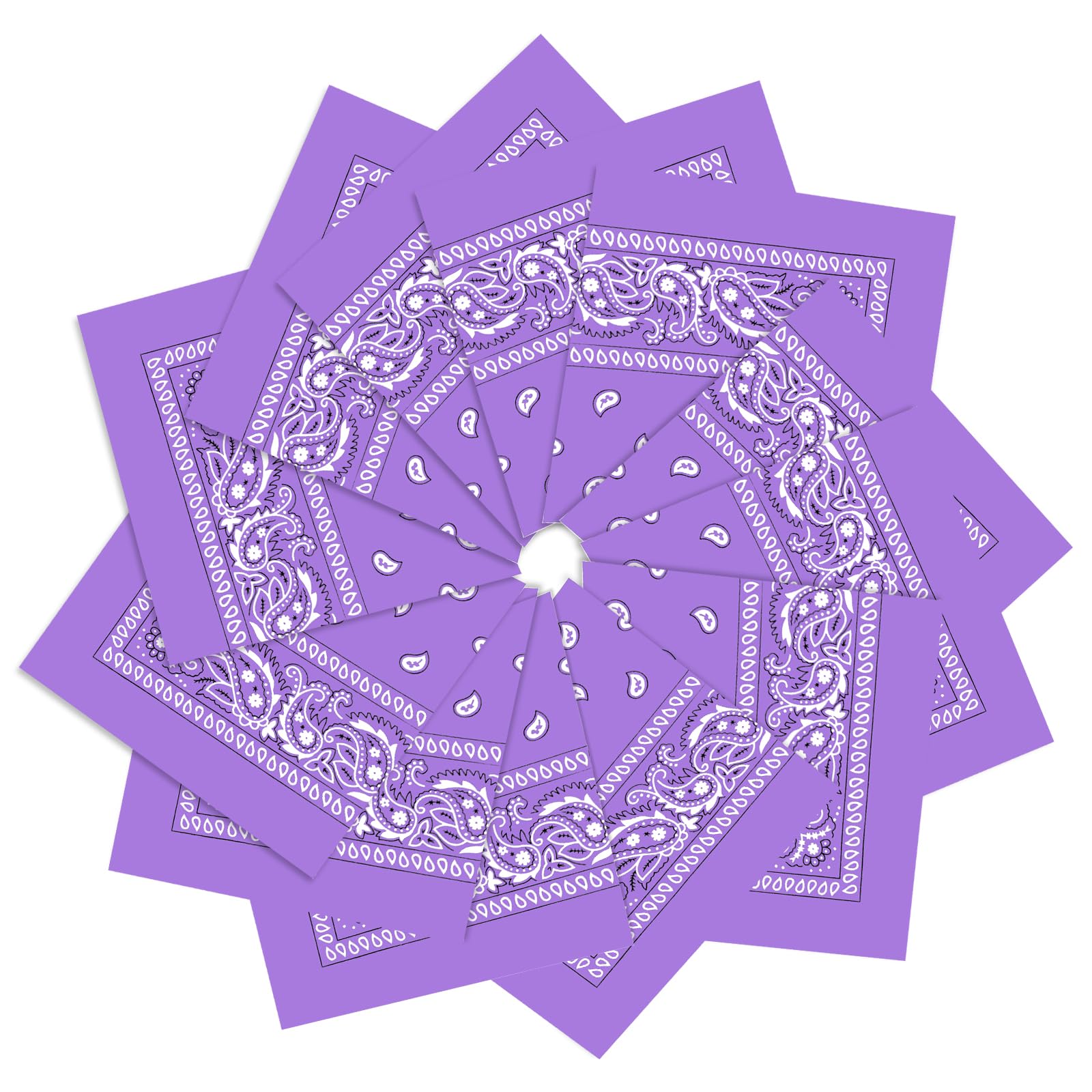 12 Pack Bandanas Unisex Paisley Cowboy Bandanas Bulk Multi Purpose Headband Scarf for Men Women Costume