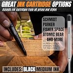The Atomic Bear Defender Pen with Stylus - Tactical Pen for Self Defense – Emergency Window Breaker – Ballpoint EDC Pens for Tactical Gear – 2 Black & 1 Blue Ink Cartridges