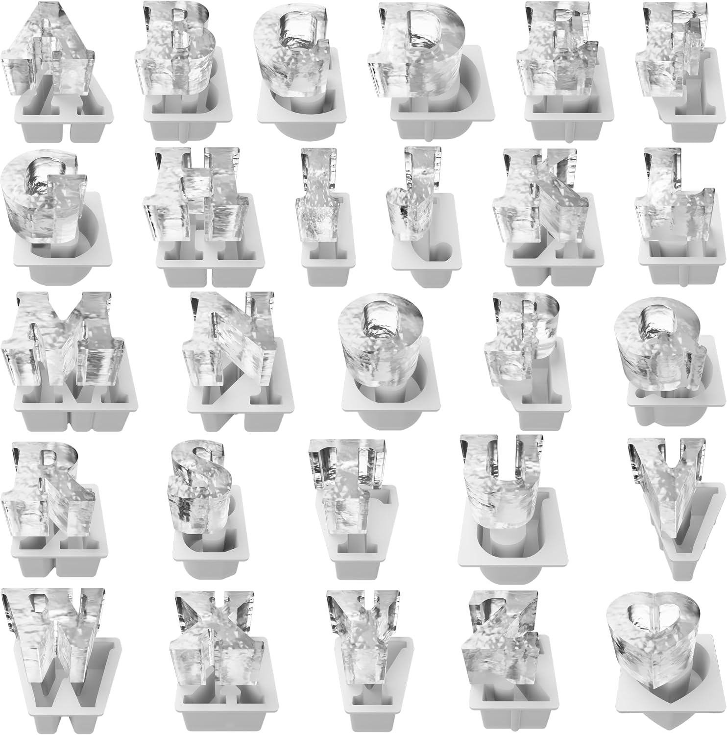 26 Pack Alphabet Resin & Clay Mold - Letter Ice Maker, Candle Making & Craft Supplies