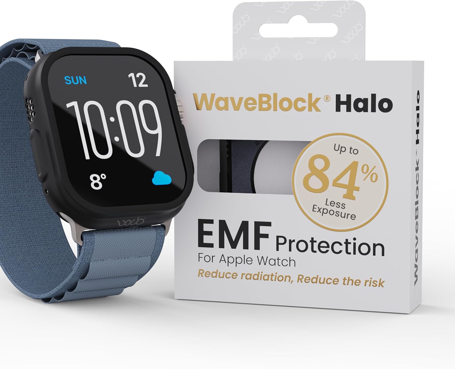 EMF Protection Apple Watch Bumper Case 42mm Series 10 & 11 WaveBlock Halo | Up to 84% EMF Reduction, Patented Blocker Technology, FCC Lab Tested, Charge & Heart-Rate Sensor Compatible, Soft Silicone