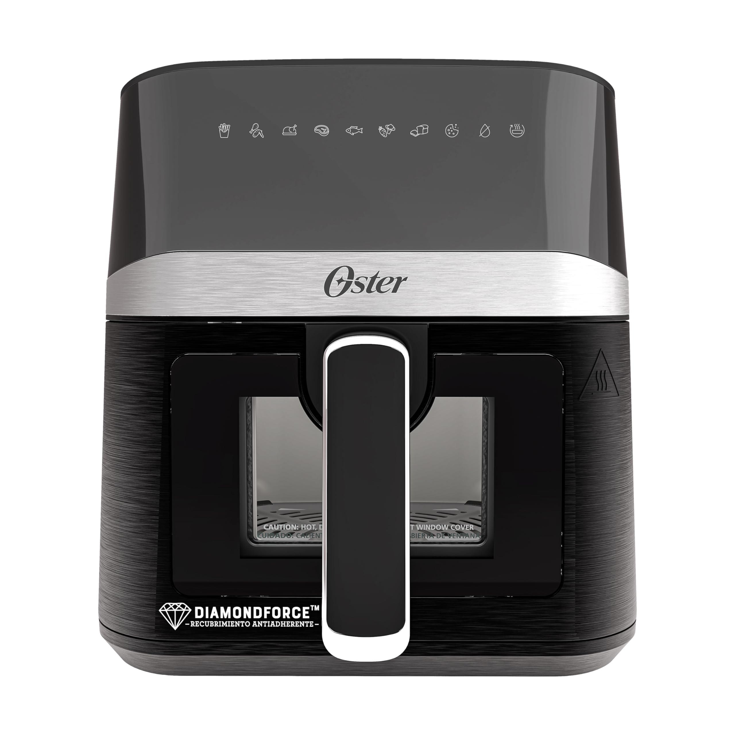 Oster® Freidora de Aire Digital con Recubrimiento Oster® DiamondForce, Ventana y Luz Interna, 4L de Capacidad, con 10 Programas Automáticos