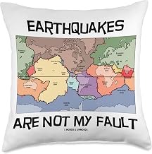 Earthquakes Are Not My Fault Plate Tectonics World Map Throw Pillow