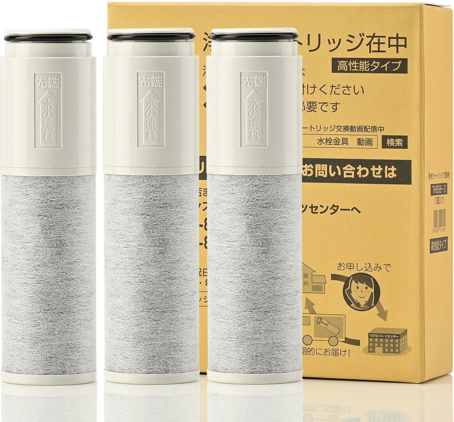 【正規品】 TH658-3 (TH658-2 3本セット) 交換用浄水器カートリッジ 高性能タイプ オールインワン塩素除去カートリッ