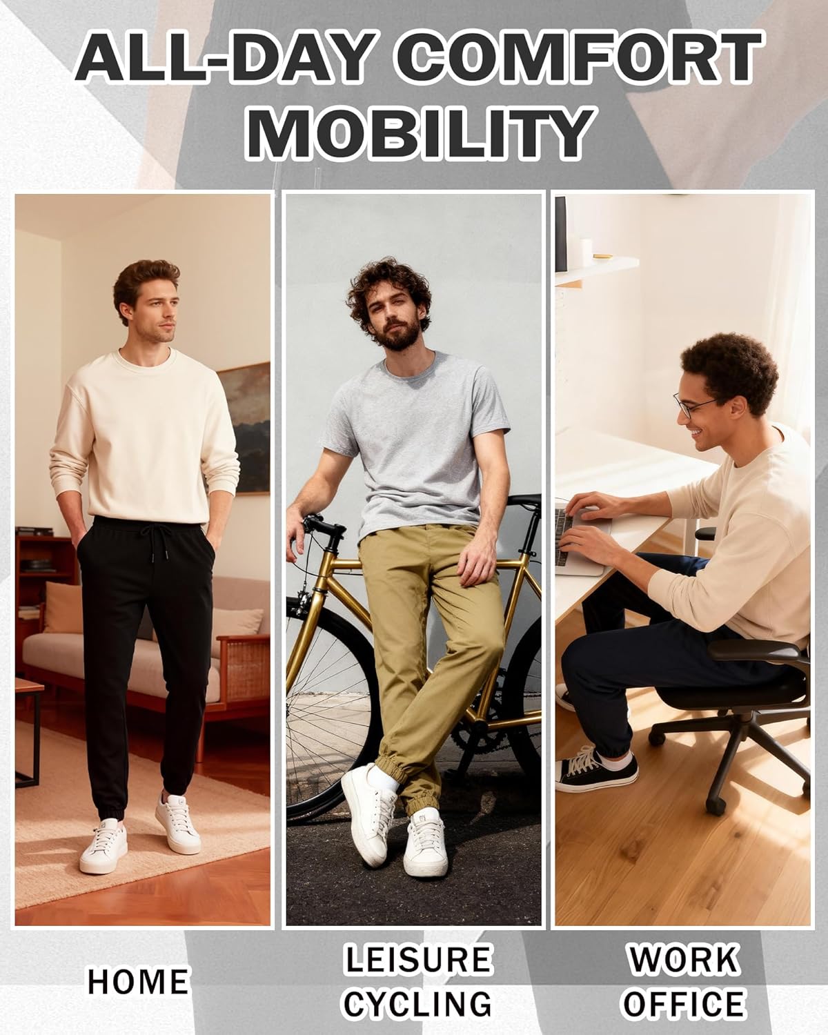 34"/36" Inseam Mens Tall Joggers Extra Long Workout Athletic Pants - Image 8