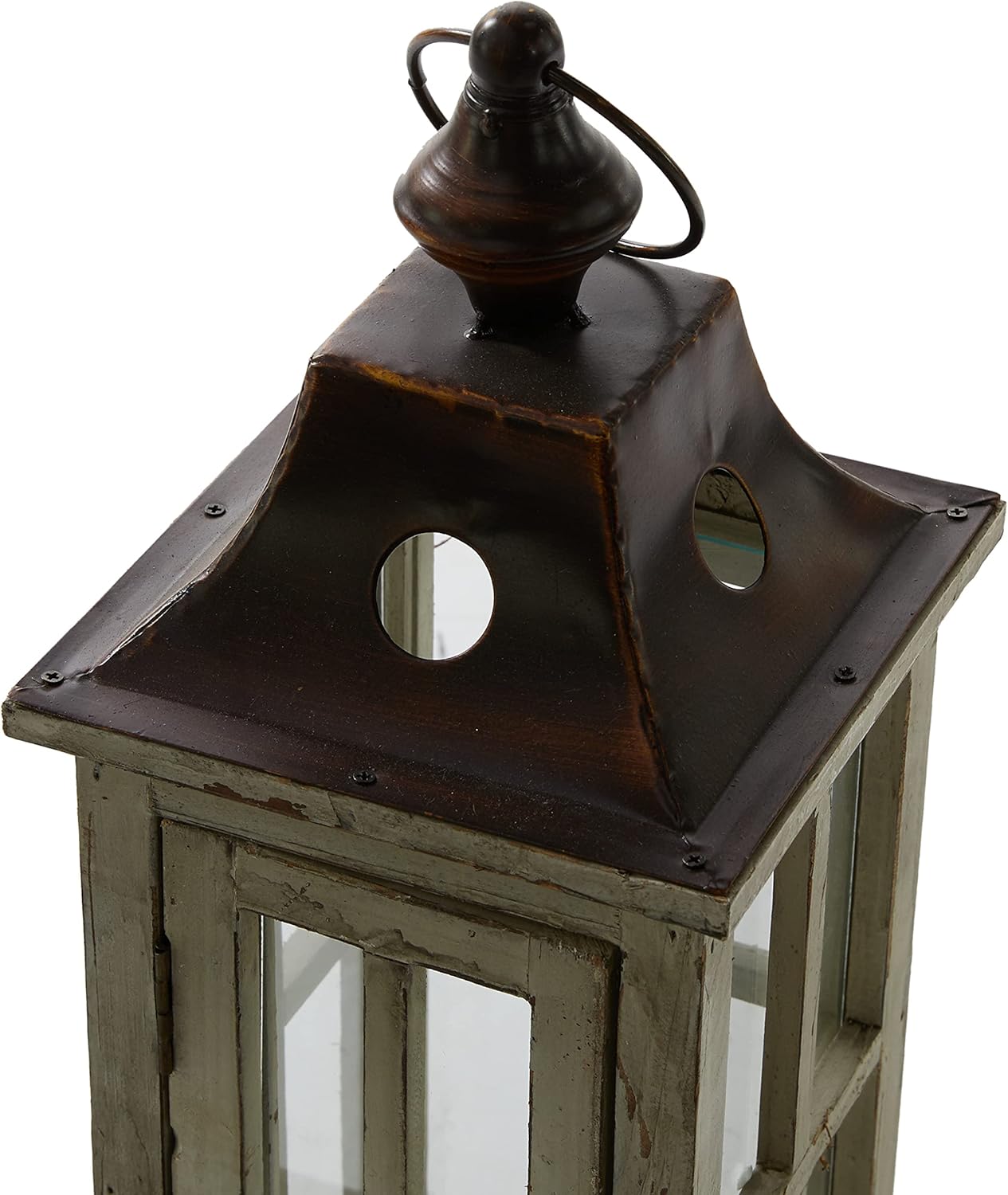 Deco 79 Wood Lighthouse style Candle Lantern, Set of 2 26", 18"H, Cream : Home & Kitchen