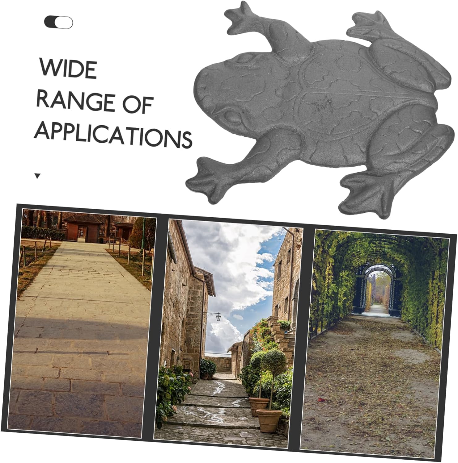 Mikikit Cast Iron Frog Stepping Stone for Garden Pathway Decor Non-Slip Frog Yard Ornament Outdoor Lawn Sculpture for Walkway