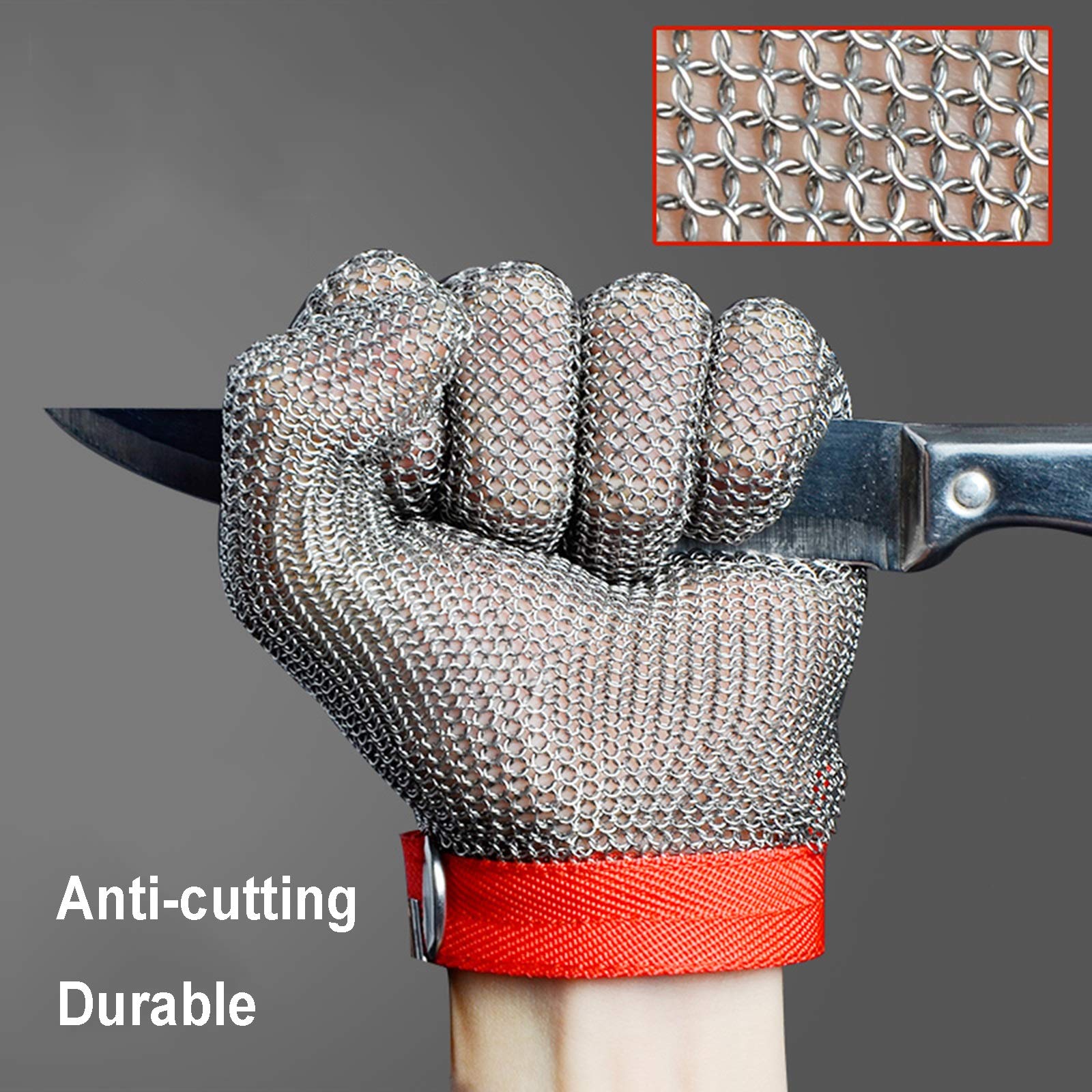 Guantes Anticortes, Guantes Resistentes a Cortes de Acero 304 de Nivel 5, protección de Seguridad para el Trabajo, utilizados para Pesca al Aire Libre, carnicería y
