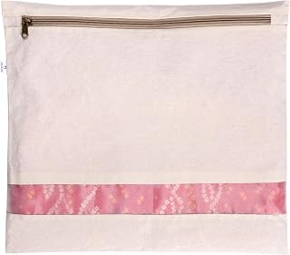 Storage Bags for Sarees, 100% Cotton Covers for Clothes, Sheets, Sweaters with Zipper, Washable Pouches bags 16" x 14.5" (3-Pack)