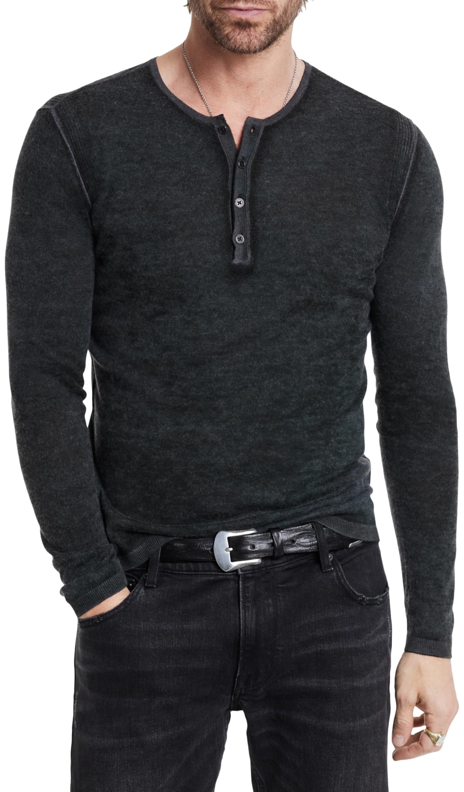 John Varvatos Men's Christie Henley, Forest Green, S