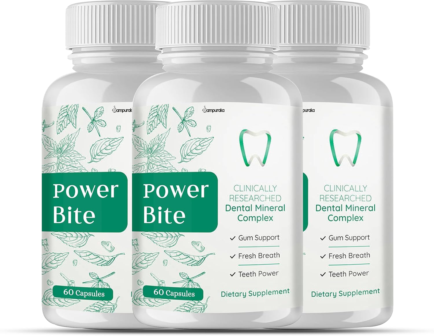 New Power Bite Advanced Formula Supplement - 3 Packs 90 Days Supply