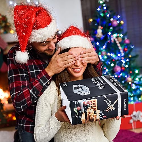 Miniatura 8 de Máquina de gofres Roter Mond de 4 rebanadas cuadrada, compacta, clásica, de acero inoxidable, superficie antiadherente para una fácil limpieza para