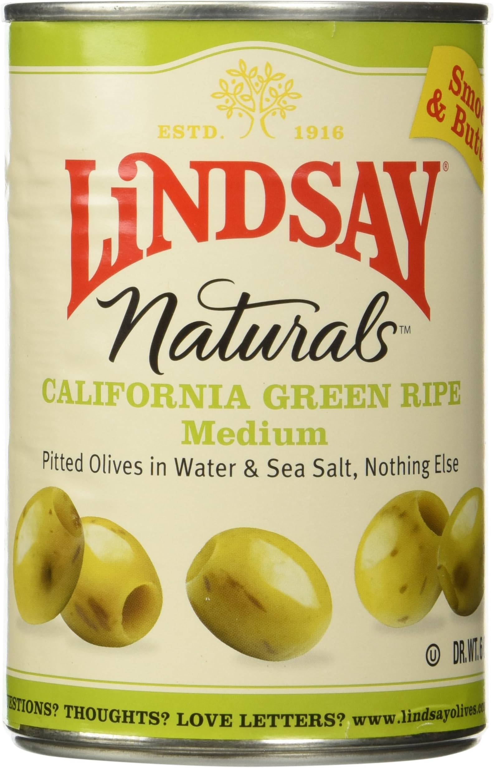 LindsayOlives Green Ripe Medium Pitted, 6-Ounce (Pack of 6)