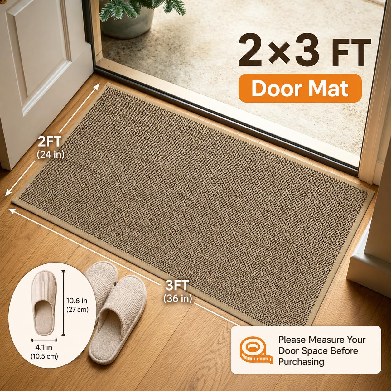 2x3 Door Mat - Non-Slip Entry Mat -2