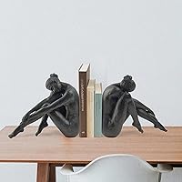 Vista 5 de Guichifun Estatua de bailarina de yoga para decoración del hogar, escultura de bronce de resina, moderna y creativa, estatua de jardín