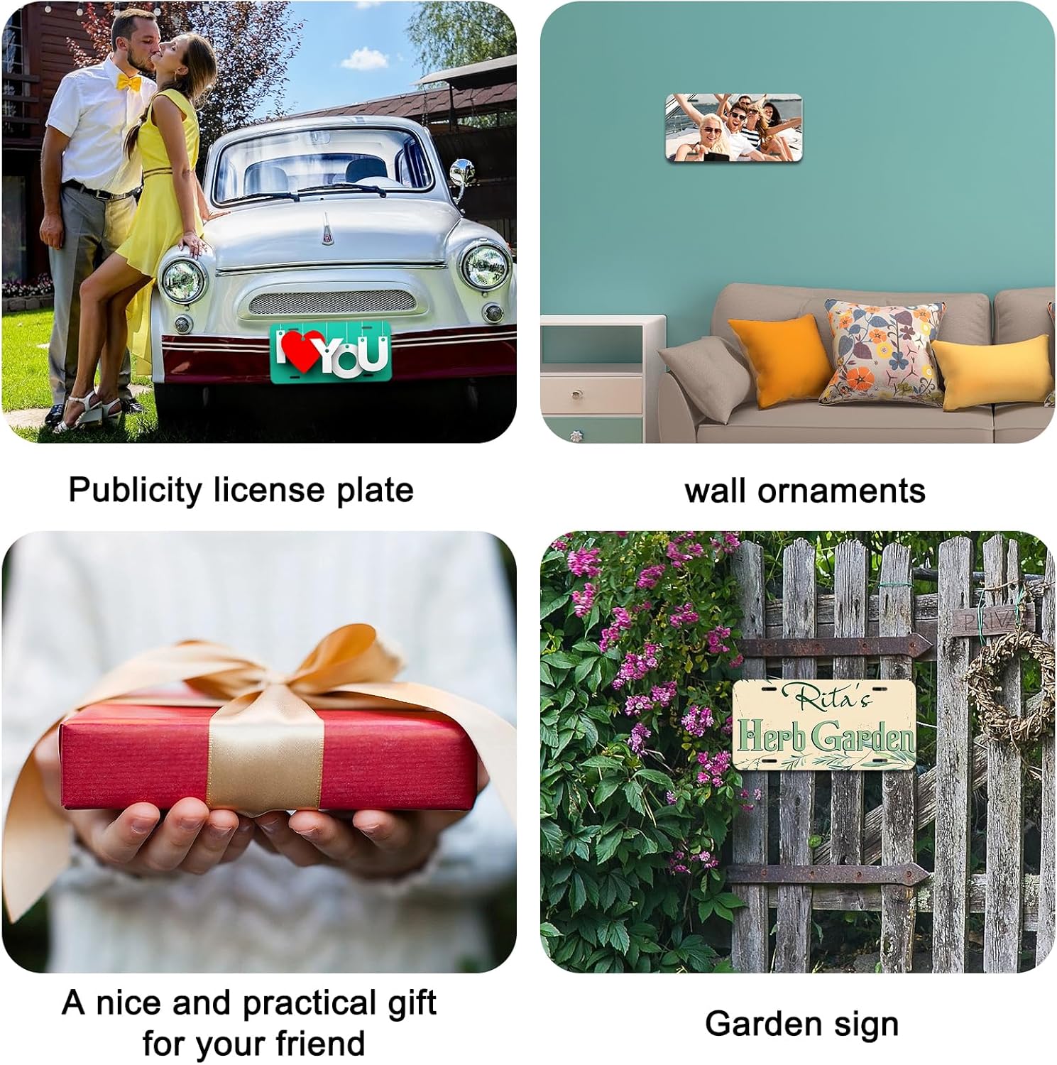 20 Pack Sublimation License Plate Blanks, Thickness 0.45mm Metal Automotive Sublimation License Plates Tag for Custom Design Work (White)