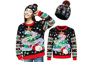Chuarry LED Light Up Christmas Sweater Set