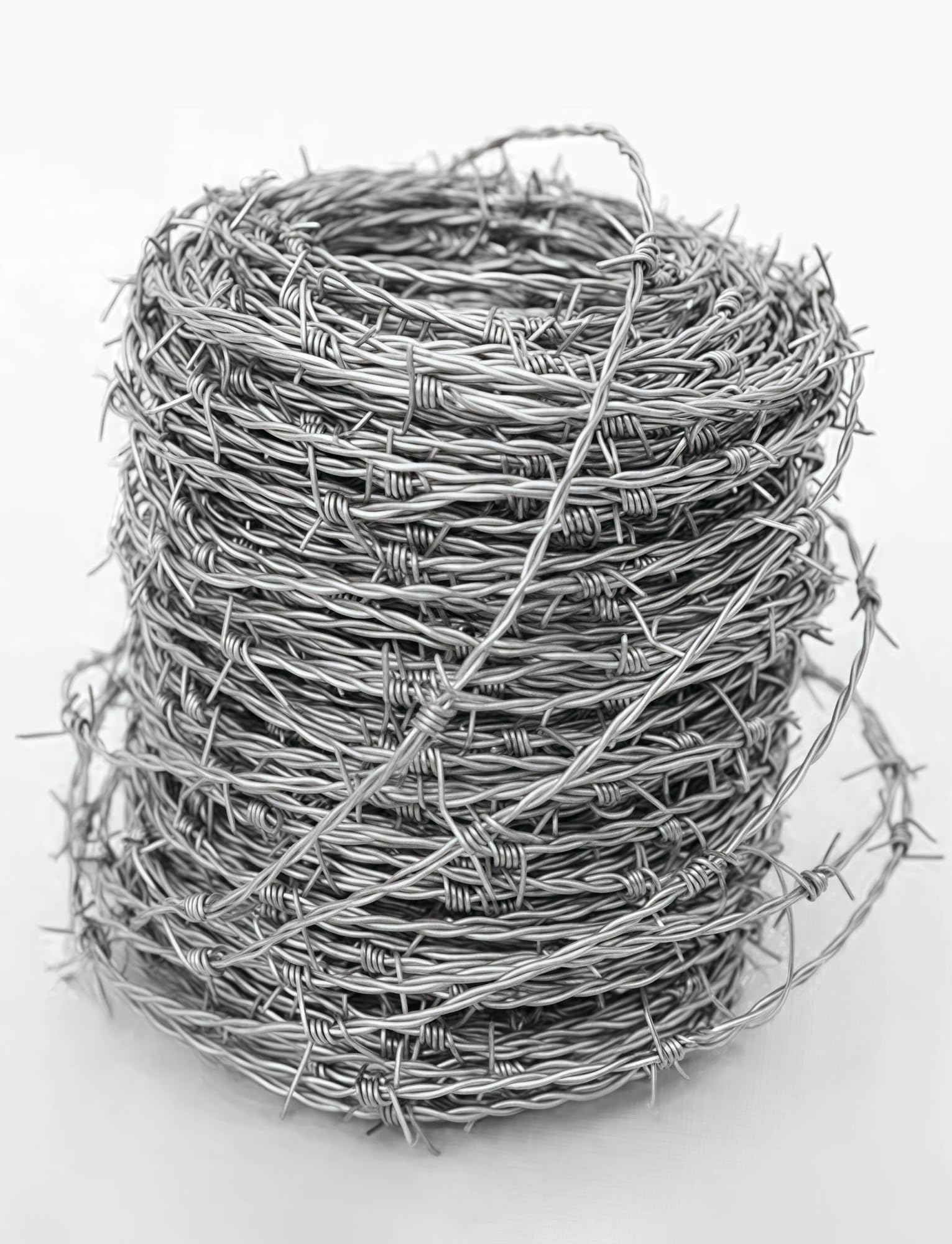 Valla de alambre de púas de doble hebra, barrera de seguridad antiescalada y anticortes para huertos, granjas y fábricas, 328 pies x 2,1 mm