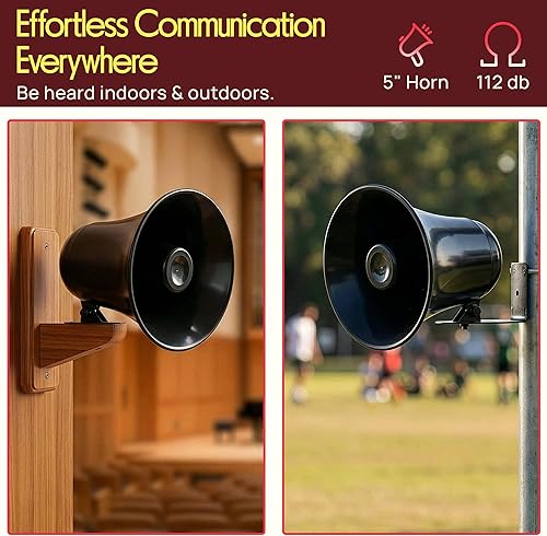 Miniatura 2 de Pyramid Altavoz de bocina de coche de trompeta para exteriores, altavoz de bocina de 5 pulgadas con impedancia de 8 ohmios, potencia de 15 vatios