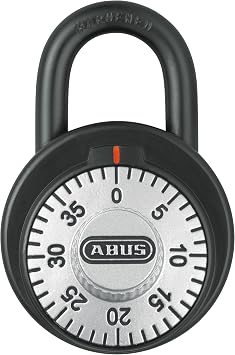 ABUS 78/50 Combination Padlock for Gym, Locker, School, 9/32 inch 7.14mm Shackle Diameter Silver, 1 | bike-locks
