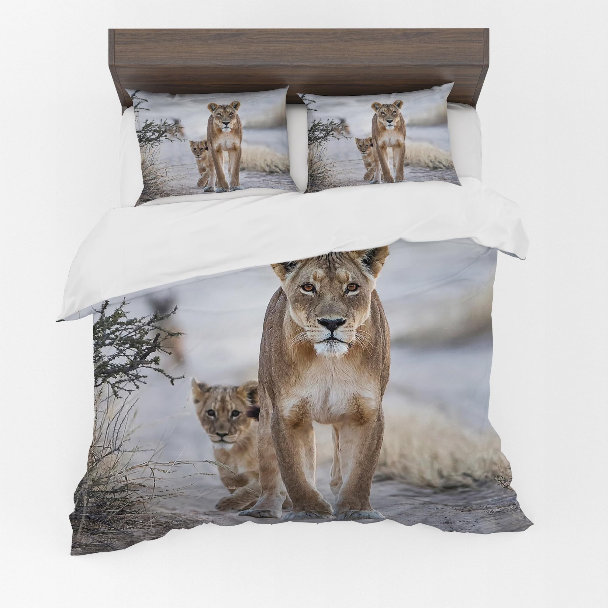Adam Home 3D Duvet Cover Set With Pillowcases Home Bedroom Décor Digital Printed Microfiber Single Bedding Set Made in UK|Lion in Jungle