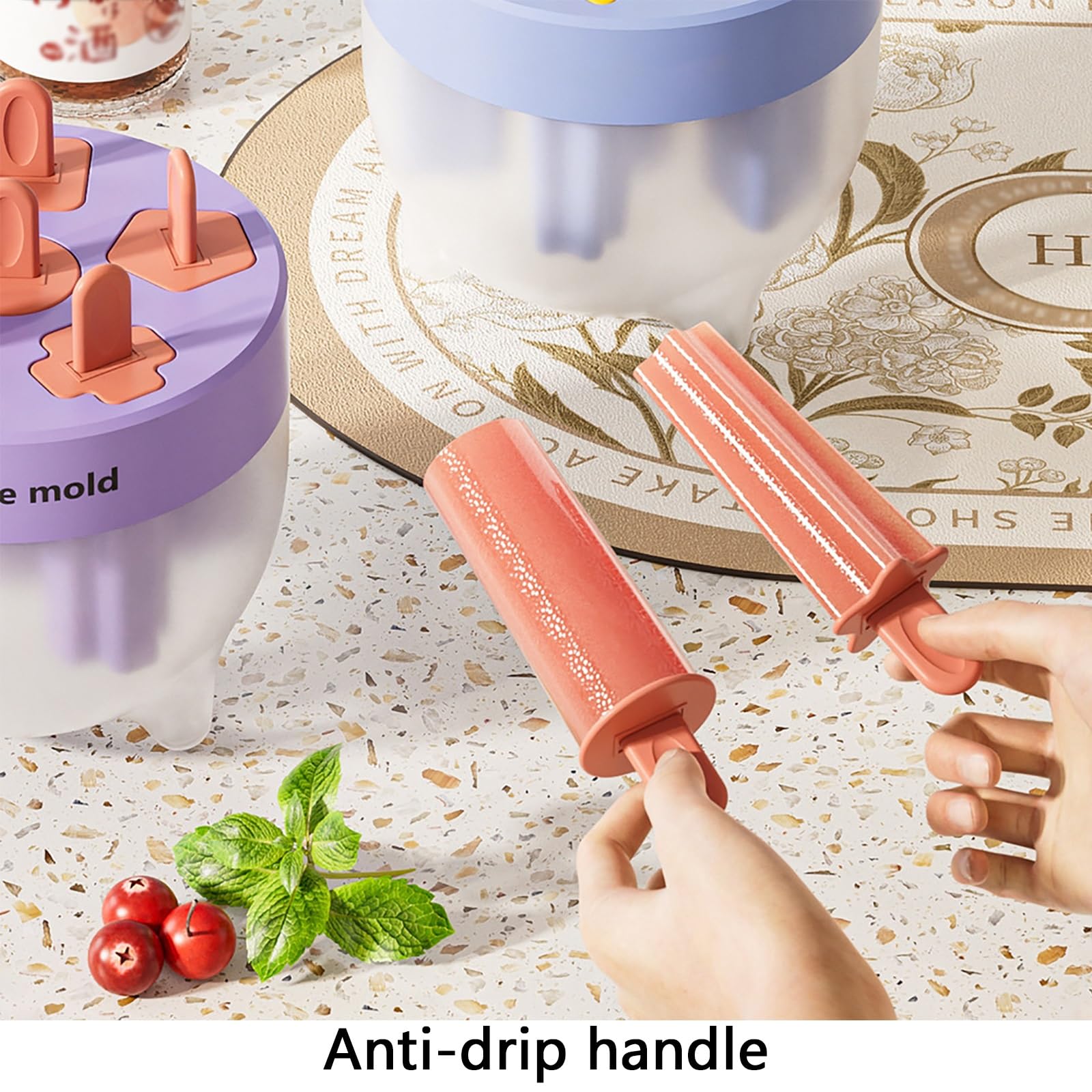 Molde para Helados, Moldes Helado, con Caja de Almacenamiento | Seguro y Reutilizable, Fácil de Desmoldar, para Helados Caseros(Green)