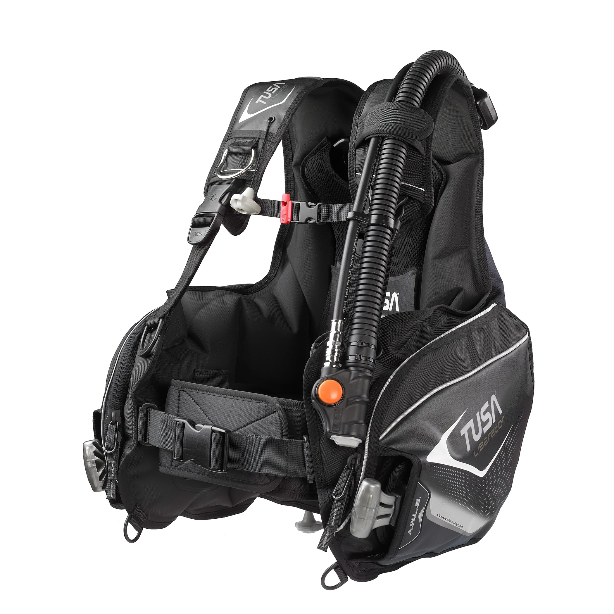 TUSA Paquete completo de equipo de buceo, conjunto de reguladores montados BCD y bolsa de registro GUpG para computadora de buceo, tamaño mediano