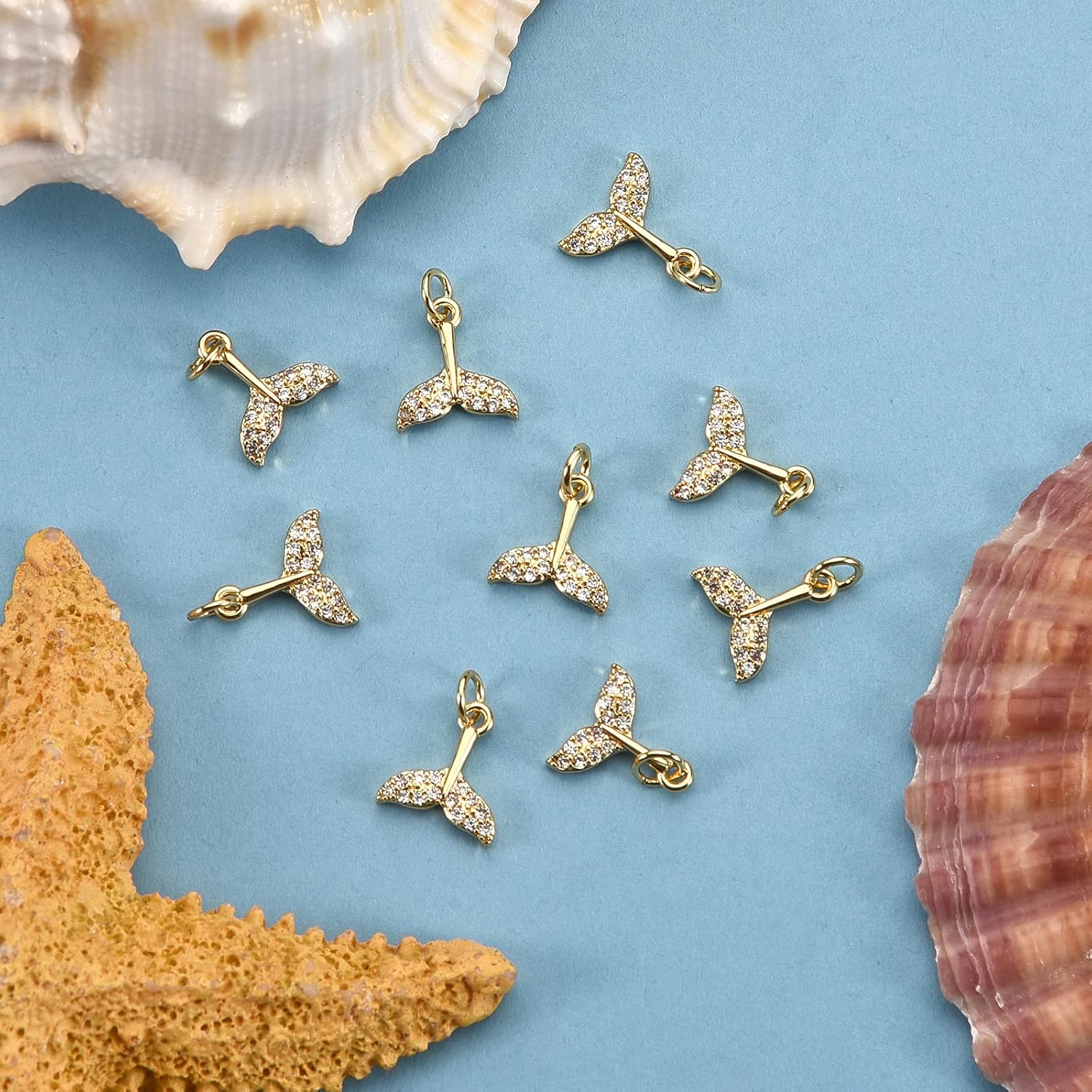 10 Pieces Mermaid Tail Shape Charms Brass Pave Cubic Zirconia Pendant Long-Lasting Plated Charms for Jewelry Necklace Bracelet Earring Making - Image 4