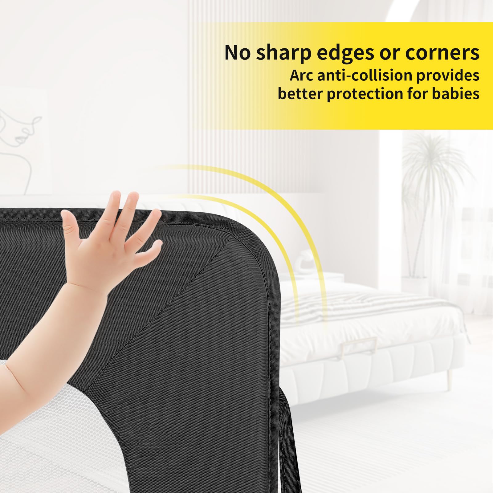 OHMG Griglia di protezione per lettino, 180 cm, per bambini, pieghevole, protezione da cadute, letto e letto dei genitori, letto