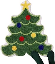 Tapis de sol décoratif en peluche douce pour la saison des vacances, sapin de Noël, Père Noël, tapis de sol absorbant antidérapant