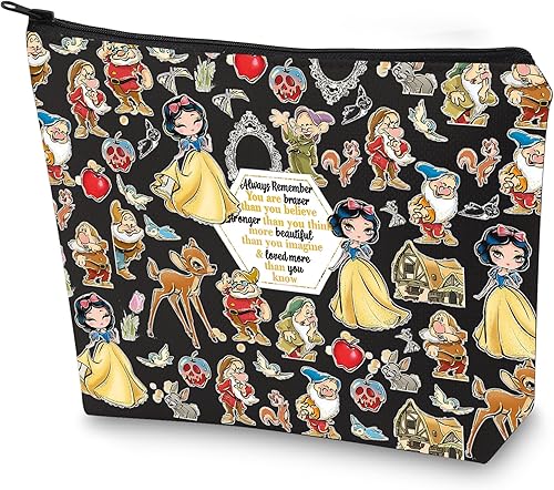 WZMPA Bolsa de cosméticos de princesa blanca para fanáticos de la película, regalo con texto en inglés "You Are Braver Stronger Beautiful Than You