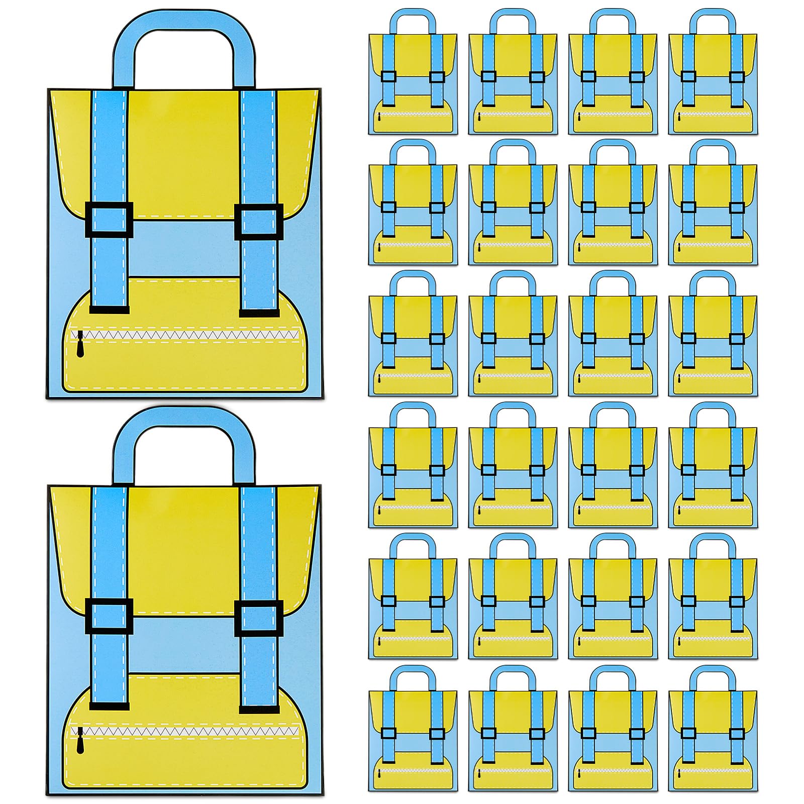 AmazingSpark 24 Pcs Back to School Goodie Bags Teacher Gifts Bulk Paper Backpack Gift Bags with Handles Reusable for Welcome Back (Blue)