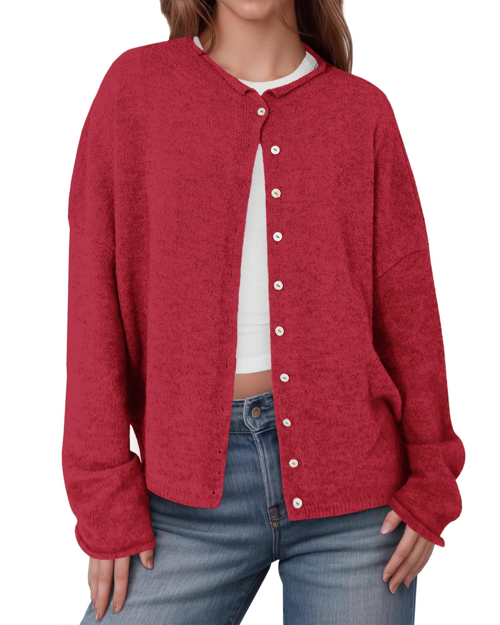 Womens Lightweight Open Front Cardigan Sweaters Casual Long Sleeve Sweater Tops Soft Knit Outfits Fall Winter 2025
