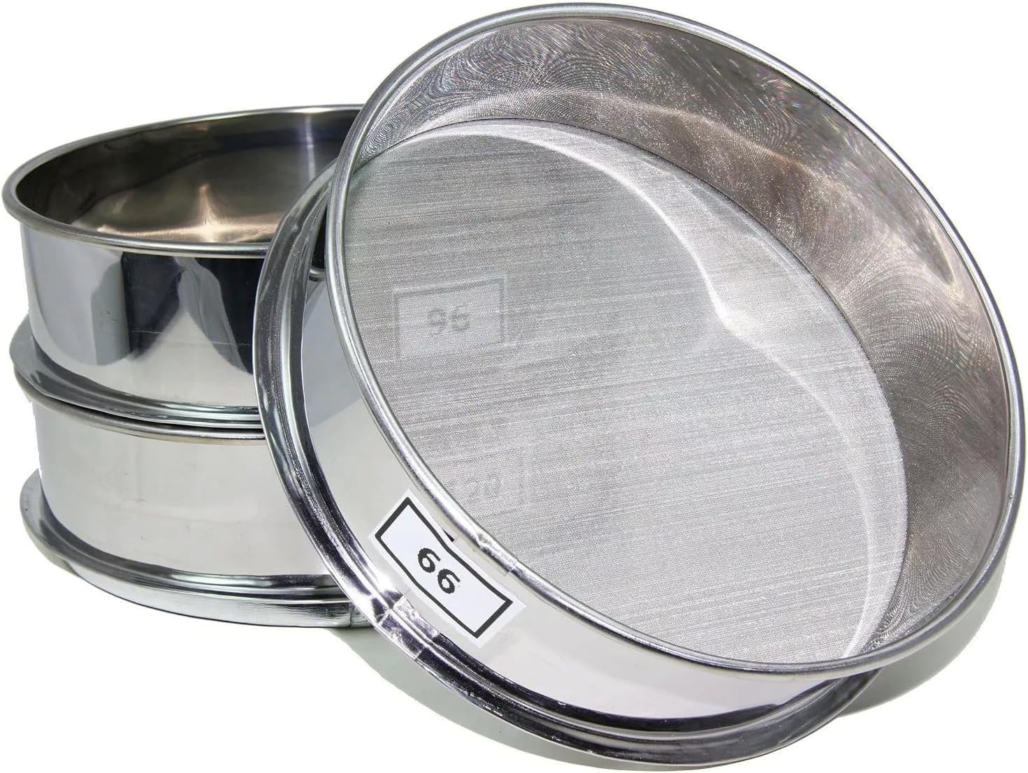 Aluminum Herbal Pollen Hash Extractor Stackable Sifter, Fine Mesh, Stainless Steel Round Sifter for Baking, Flour Sieve, Extracting, Herbal, Tea, Powder 66, 96, 120 Micron Set