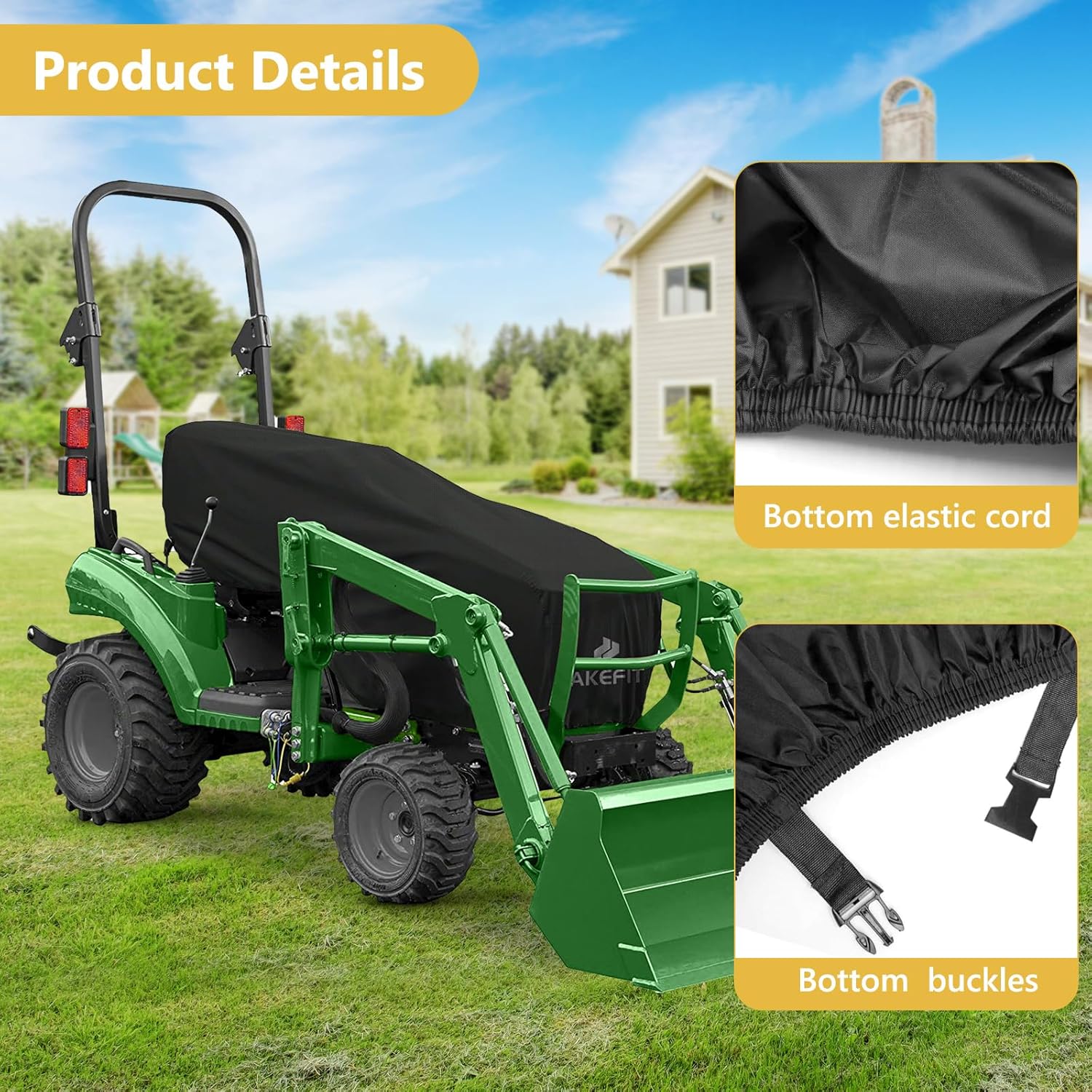 AKEfit Tractor Cover,Tractor Covers Waterproof Heavy Duty,420D Oxford Waterproof, Dustproof, UV Protection Universal Cover, 79 ‘L x 26 “W x 23 ”H. W x 23’ H