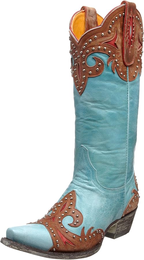 Amazon.com | Old Gringo Women's Tak Brown Stud Boot,Aqua,5.5