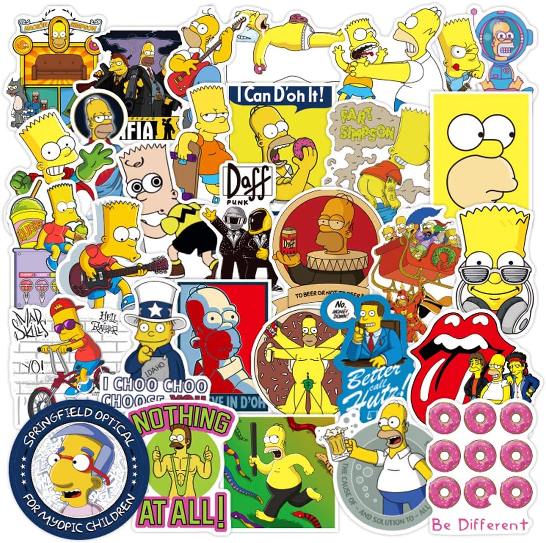 Cartoon Stickers XUAN 100pcs Cartoon Anime Waterproof Stickers for Adults Teens Kids Skate Sticker Packs for Laptop Luggage Snowboard Pad